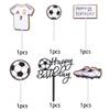 6 Pack Soccer Cake Toppers Soccer Ball Shoes Jerseys Cake Picks Sport Football Theme Birthday Party Baby Shower Cake Decorations Kids Boys Men Birthday Party Favors Supplies view 3