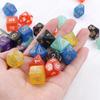 7 Pcs/Set Star Shine Glitter Polyhedral Dice Set D4 D6 D8 D10 D% D12 D20 Game Toys Playing Games Glitter Galaxy Dice(Glitter Yellow on Silver Oil) view 2