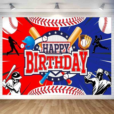 Baseball Birthday Party Decoration Baseball Happy Birthday Backdrop Baseball Photo Background Banner Poster for Baseball Party Decorations Party Supplies 70.8 x 47.2 Inch