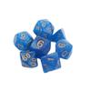 7 Pcs/Set Star Shine Glitter Polyhedral Dice Set D4 D6 D8 D10 D% D12 D20 Game Toys Playing Games Glitter Galaxy Dice(Glitter Light Blue) view 1