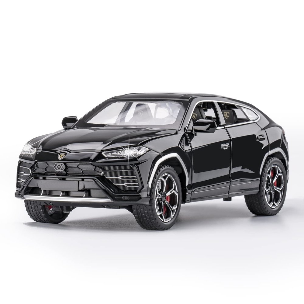 SASBSC Toy Cars for Boys 3+ Years Car Toys for 3 4 5 6 7 8 Year Old Boy Cars for Kids Ages 3-8 1:24 Diecast Metal Car with Light and Sound Christmas Birthday Gifts(Black, 1:24)
