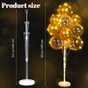 HyDren 2 Sets Balloon Column Stands and 40 Golden Balloons for Floor with LED String Lights Centerpieces Tower for Baby Shower Birthday Wedding Party view 4