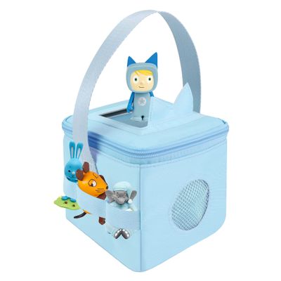 Annmore Carrying Case for Toniesbox and Figures, with Cover for Tonies Ears, Use for Tonies Characters Transport and Storage, Blue