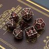 HNCCESG Hollow Grim Reaper Metal DND Dice Set,7-Piece Polyhedral RPG Dice, 3D Hollow Skeleton Design (Blood Red Numbers) view 3