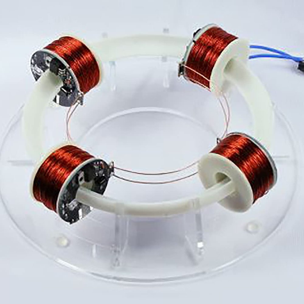 HIUHIU 4/6 Coil Toroidal Accelerator Cyclotron Magnetic Levitation Brushless Motor Physical DIY Model High-Tech Toy,4 coils