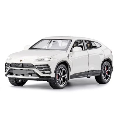 SASBSC Toy Cars for Boys Car Toys for 3 4 5 6 7 8 Year Old Boy Metal Cars for Kids Diecast Model Cars with Light and Sound Birthday Gifts (White, 1:24)