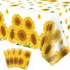 4 Pack Sunflower Tablecloth 51 x 86 Inch Plastic Rustic Sunflower Tablecloth Sunflower Party Tablecloth Sunflower Birthday Party Table Cloth Sunflower Table Covers for Indoor Outdoor Party Decorations view 1