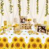 4 Pack Sunflower Tablecloth 51 x 86 Inch Plastic Rustic Sunflower Tablecloth Sunflower Party Tablecloth Sunflower Birthday Party Table Cloth Sunflower Table Covers for Indoor Outdoor Party Decorations view 2