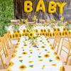 4 Pack Sunflower Tablecloth 51 x 86 Inch Plastic Rustic Sunflower Tablecloth Sunflower Party Tablecloth Sunflower Birthday Party Table Cloth Sunflower Table Covers for Indoor Outdoor Party Decorations view 4
