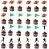 24 pcs Football Cupcake Toppers Rugby Ball Sport Super Ball Cupcake Toppers For Birthday Party view 1