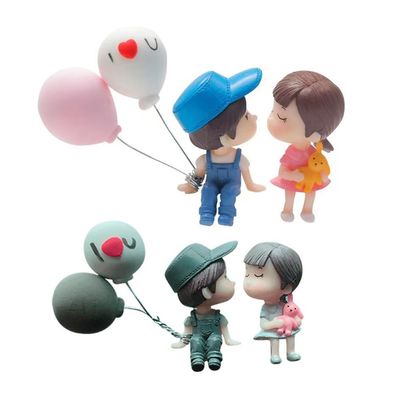CIYODO Cute Cartoon Couple Figurines 2 Pairs Plastic Couple Statues Car Dashboard Decorations Valentine S Day Gift for Him and Her