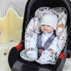 2 in 1 Infant Car Seat Insert, Car Seat Head Support Baby Girls Boys, Soft Newborn Carseat Insert Cushion, Perfect for Carseats, Strollers, Swings (Gray Animals) view 2
