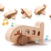 ibwaae Wooden Airplane Toys, Air Transport Vehicles Play Set, Wooden Pull Games, Learning Gift Montessori Toy for Baby Toddler Boys Girls view 2