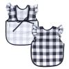 BapronBaby Flutter White Buffalo Plaid Bapron - No Neck Tie Safer Bib for Baby& Toddler - Soft Waterproof Stain Resistant - Machine Washable - Sz Baby/Toddler 6m-3T view 1