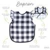 BapronBaby Flutter White Buffalo Plaid Bapron - No Neck Tie Safer Bib for Baby& Toddler - Soft Waterproof Stain Resistant - Machine Washable - Sz Baby/Toddler 6m-3T view 4