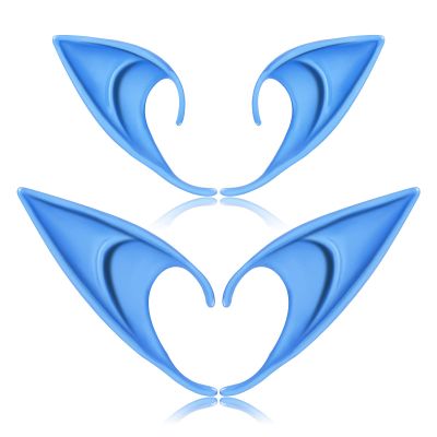 FRESHME Renaissance Accessories Fairy Elf Ears - 2 Pairs Blue Elven Vampire Fairy Ears Makeup Renaissance Cosplay Dress Up Halloween Christmas Masquerade Costume Accessories