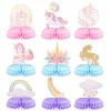9 PCS Unicorn Party Honeycomb Centerpieces Decorations, Party Table Topper Decor for Girls Theme Birthday Baby Shower Wedding Party (Unicorn Theme) view 1