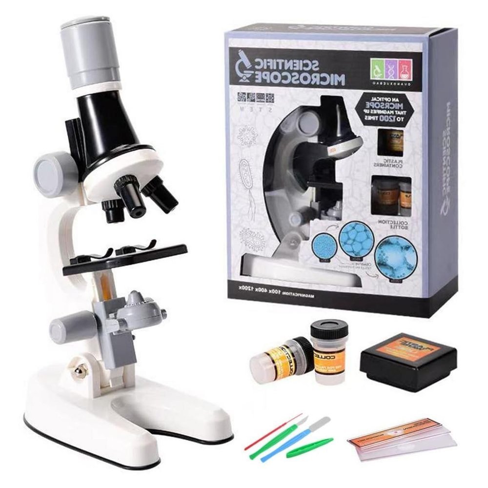 BAHCCE Lab Microscope Slides Microscope Kit Lab LED 100X-400X-1200X Biological Microscope for Kids Child Microscope Parts (Size : 2)