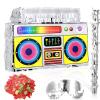 80s Boombox Piata Retro Birthday Party, Decorations, 80s Parties, Hip Hop 90s Theme Supplies Radio Piata for Kids and Adults Mexican Party Game Supplies Favors 16 x 11 Inch view 1