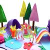 Unicorn Felt Play Mat Montessori Playscape Play Mat Set Flannel Board Kids Montessori Waldorf Small World Playscape view 1