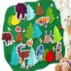 Magnetic Wild Animal Play Mat Playscape Toy Forest Montessori Waldorf Educational Game Zoo Felt Pretend Play Play Mat Set Flannel Board Educational Kids Small World Playscape Wildlife view 1