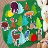 Magnetic Wild Animal Play Mat Playscape Toy Forest Montessori Waldorf Educational Game Zoo Felt Pretend Play Play Mat Set Flannel Board Educational Kids Small World Playscape Wildlife view 2
