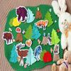Magnetic Wild Animal Play Mat Playscape Toy Forest Montessori Waldorf Educational Game Zoo Felt Pretend Play Play Mat Set Flannel Board Educational Kids Small World Playscape Wildlife view 3