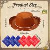 Unittype 18 Sets Cowboy Hats and Bandanas Bulk Kids Western Cowboy Costume Accessories Kids Party Supplies(Brown, Red, Blue) view 2
