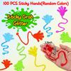 100PCS Glitter Sticky Hands Valentine Party Favors for Kids 4-8 8-12 Birthday Supplies Easter Egg Fillers Goodie Bag Stuffers Classroom Treasure Box Carnival Prizes Bulk Treat Trinkets Pinata Stuff view 2