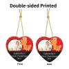 Baby First Personalized Christmas Photo Ornament,Custom Ceramic Christmas Ornaments with Name Text Picture Customized Xmas Tree Decor Newborn Baby Girl Boy Keepsake Gifts - Heart Shape view 2