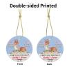 Baby First Personalized Christmas Photo Ornament,Custom Ceramic Christmas Ornaments with Name Text Picture Customized Xmas Tree Decor Newborn Baby Girl Boy Keepsake Gifts - Round Shape view 2