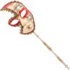 Amosfun Venetian Masks Party Half Face Mask Party Mask on Stick Handheld Masquerade Photo Prop Mardi Gras Masks view 1