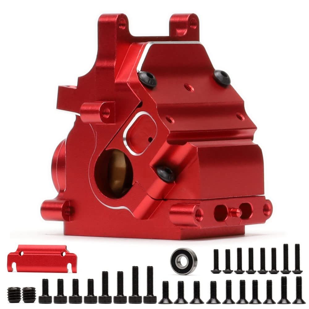 RC Car Gearbox Case for Arrma Felony Kraton Endless Mojave Outcast Talion 1/8 1/7 6S Transmission Gearbox Housing with Bearing(Red)