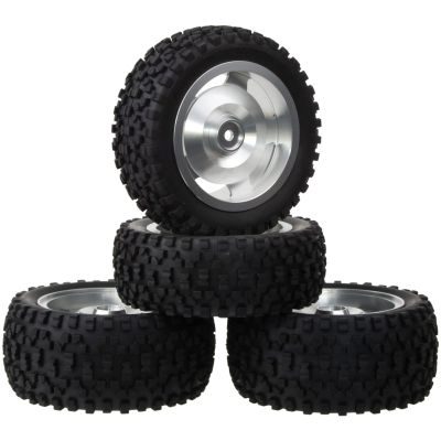 HobbyMarking Aluminum Wheels Rims Rubber Tires 12mm Hex Hub for Tamiya TT-02B HPI HSP 1/10 Scale RC Buggy Car Upgrades