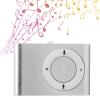 Clip On MP3 Player, Portable USB Rechargeable Music Player with 8GB Storage Expansion Slot Built in Speaker Earphones Secure Back Clip for Running Gym Aluminum Silver view 2