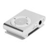 Clip On MP3 Player, Portable USB Rechargeable Music Player with 8GB Storage Expansion Slot Built in Speaker Earphones Secure Back Clip for Running Gym Aluminum Silver view 3