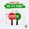 Liontouch - Stop & Go Signs, 3-Pack, Red & Green | 1+ Year - 8.9 x 5.5 in | Durable & Reversible Lollipop-Shaped Foam Paddle for School Patrolling Kids | for Teaching Children Traffic & Street Safety view 4