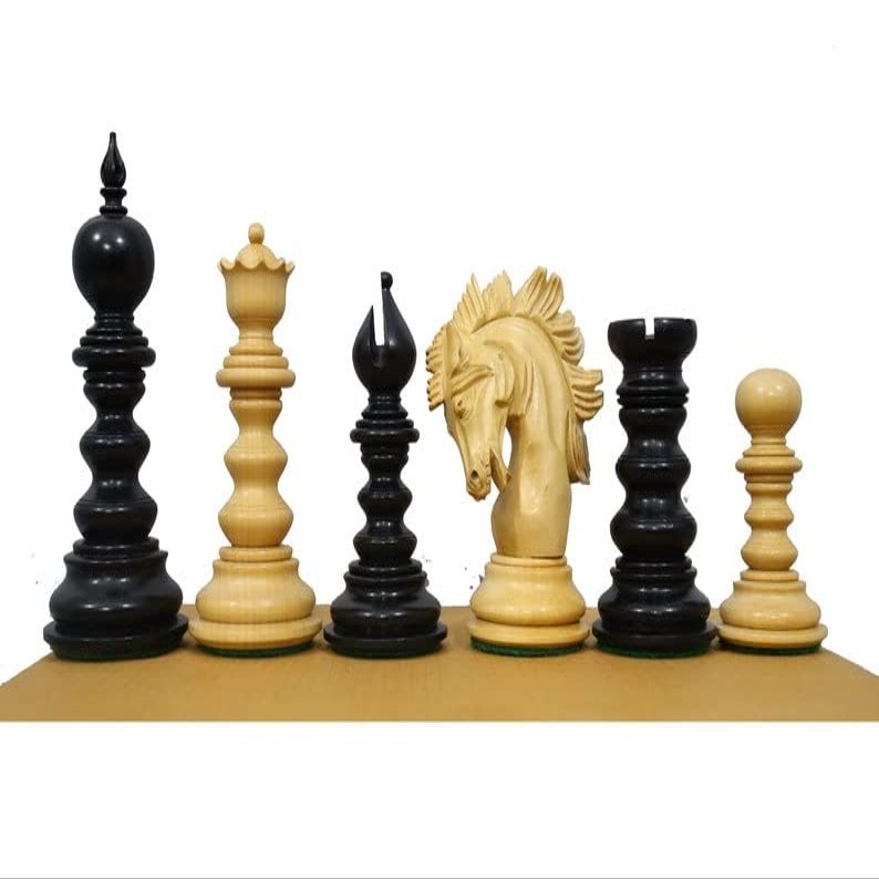 4.3" St. Petersburg Series Luxury Artisan Chess Pieces in Ebonywood - Triple Weighted Chess Pieces Set with 2 Extra Queens-TAJ CHESS STORE