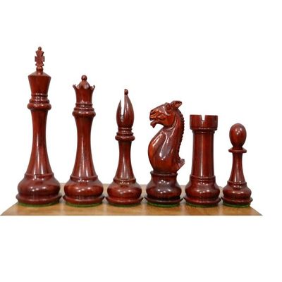 4.0" Hasting Series Staunton Chess Pieces Only | Luxury Chess Set for Collectors Bud Rosewood |Triple Weighted Chess Set with 2 Extra Queens