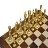Artistic Handcrafted Metal Chess Pieces & Board Set with Storage box | Brass Metal Luxury Chess Set | Quad Weighted Royal Chess Set view 2