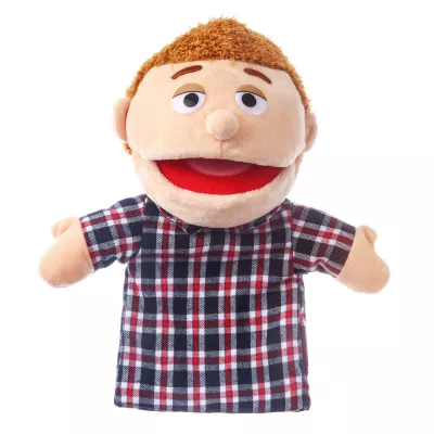 1 Pcs Family Hand Puppets 12 Inch Grandparents, Mom & Dad, Brother & Sister Plush Hand Puppet Toys Role-Play Toy Puppets for Kids Storytelling Imaginative Pretend Play Teaching Preschool(Dad)