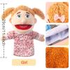 1 Pcs Family Hand Puppets 13 Inch Grandparents, Mom & Dad, Brother & Sister Plush Hand Puppet Toys Role-Play Toy Puppets for Kids Storytelling Imaginative Pretend Play Teaching Preschool(Sister) view 2