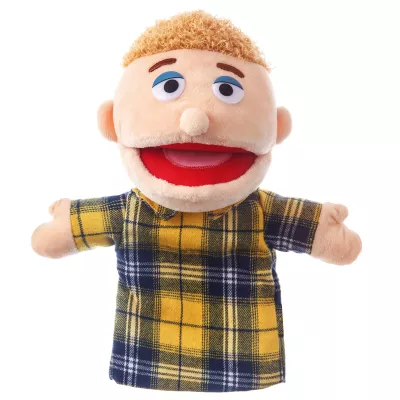 1 Pcs Family Hand Puppets 12 Inch Grandparents, Mom & Dad, Brother & Sister Plush Hand Puppet Toys Role-Play Toy Puppets for Kids Storytelling Imaginative Pretend Play Teaching Preschool(Brother)