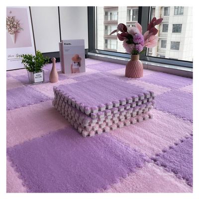 HSYFdy Interlocking Foam Floor Tiles Plush Area Rug Soft Playmat Fluffy Carpet Tiles Mats Puzzle Floor Mat, Thick 0.6/1cm Climbing Carpet Mats (Color : D, Size : 30x30x1.0cm-10pcs)