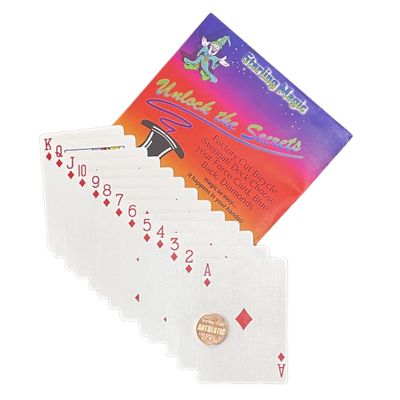 Ted's Sterling Magic Bicycle Svengali Deck Trick in Blue Back, Diamonds Suit, Choose Your Force Card (Queen)