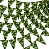 Jecery 120 Pcs 100 ft Camouflage Party Decoration Camo Party Flags Army Banner Camo Paper Pennant Banner Bunting Flags for Army Themed Hunting Military view 1