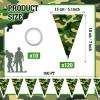 Jecery 120 Pcs 100 ft Camouflage Party Decoration Camo Party Flags Army Banner Camo Paper Pennant Banner Bunting Flags for Army Themed Hunting Military view 3