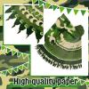 Jecery 120 Pcs 100 ft Camouflage Party Decoration Camo Party Flags Army Banner Camo Paper Pennant Banner Bunting Flags for Army Themed Hunting Military view 4