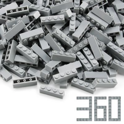 Feleph 360 Pieces 1x4 Bricks Light Gray Medium Stone Grey Classic Parts Building Creative Play Blocks Set Toy Compatible with 3010 3066 Major Brands