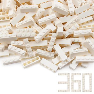 Feleph 360 Pieces 1x4 Bricks White Basic Parts Building Creative Play Blocks Set Toy Compatible with 3010 3066 Major Brick Brands